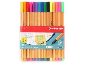 Caneta Stabilo Point 88 - Kit 15 Cores